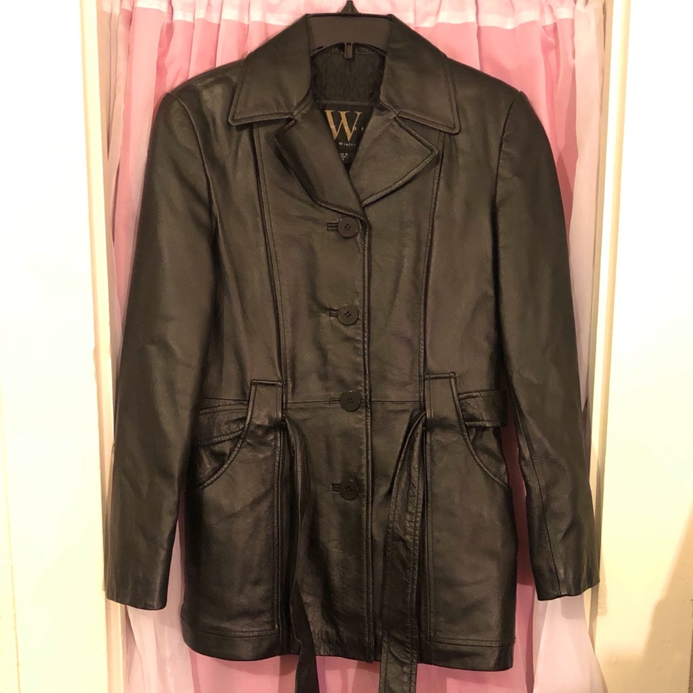 Black leather jacket